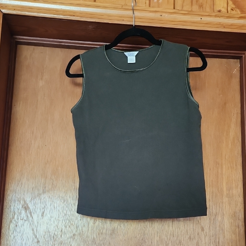 Olive Green Sleeveless Women's Top